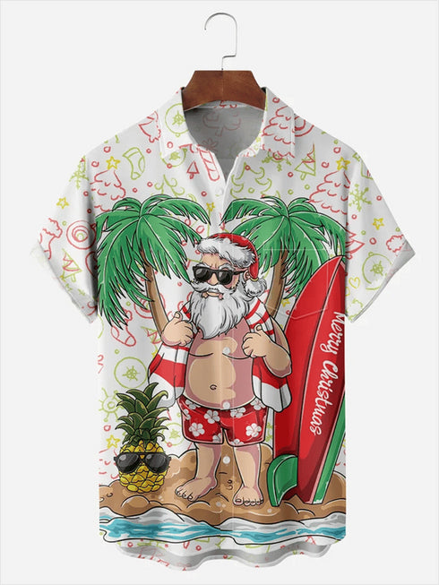 Men's Christmas Funny Graphic Short Sleeve Hawaiian Shirt
